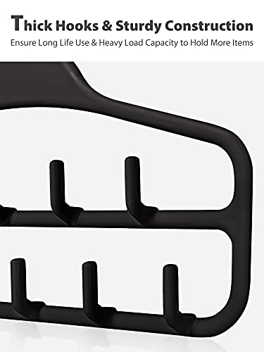 Smartake 2 Pack Belt Hanger Tie Rack For Closet, 11 Sturdy Belt Hooks, 360 Degree Swivel Belt Organizer Hanger, Non Slip Durable Hanging Closet Organizer Accessories Holder For Belt Ties Scarves Black #TOP4