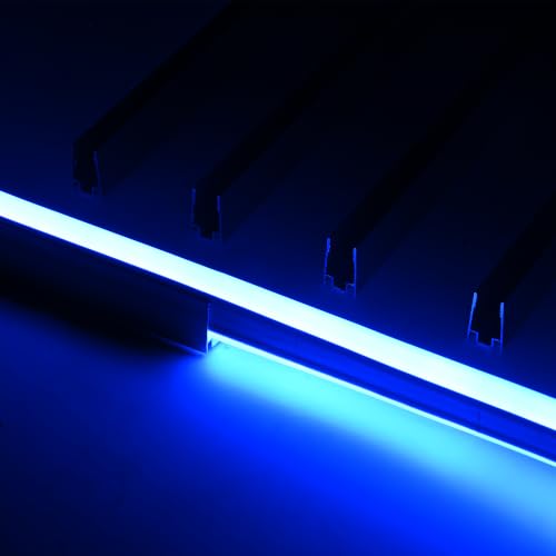 Image of Yescom 5Pack 3ft Commercial RGB Rope Light Aluminium Track Channel | 8x12mm, 1m Long Straight Mounting Rails, Ideal for indoor outdoor DIY, Compatible with 8x18mm Bilume RGBW
