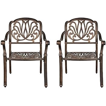 Alternative view of OKIDA 2 Piece Patio Bistro Chairs Outdoor Dining Chairs Set Cast Aluminum Chairs for Home Patio Garden Deck, Antique Bronze Finish