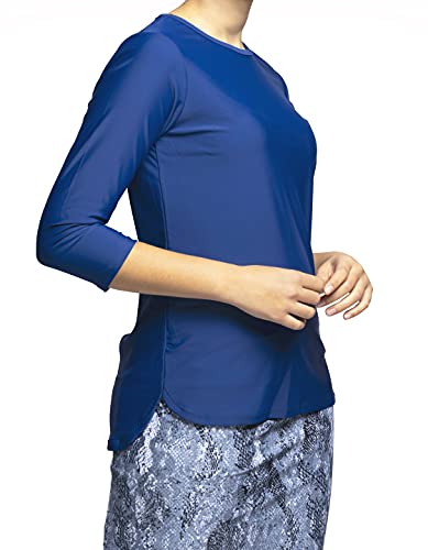 Woman Tznius Rash Guard 3/4 Sleeve Athletic for Swim, Tennis, Beach, Sports, UPF 50+ Sun Protection4