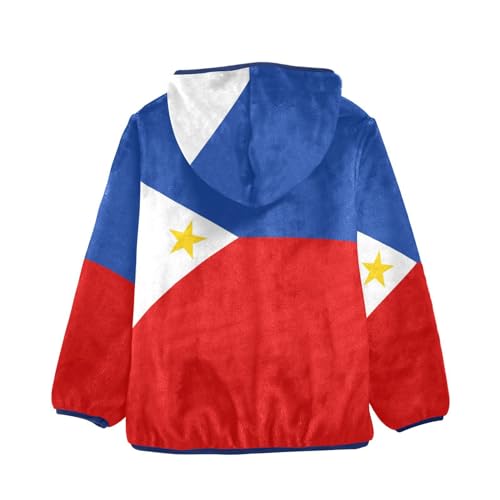 Aflyko Patriot Boys Fleece Coat Blue Zip-Up Hoodie Kids Hooded Jacket 3-10T2