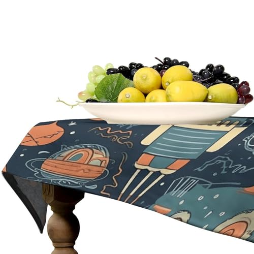 Nappe de table rectangulaire sur le thème de l'espace pour passionnés de cosmos - 5
