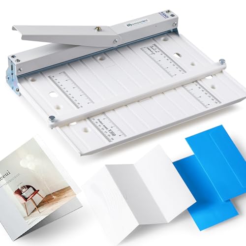 Mxmoonant Foldable Manual Creasing Machine 13 with Metric/Imperial Scale Up to 300gsm Home Manual Creaser for DIY Invitations Greeting Cards Covers