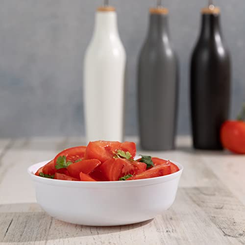 PLASTICPRO 16 OZ White Edge Collection Bowls 30 Pack PremiumDisposable Party Dishes