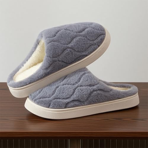 Winter Cute Slipper for Women Textured Fleece Lining Casual Slide Lightweight Keep Warm Sandal 2025 Indoors Shoe2