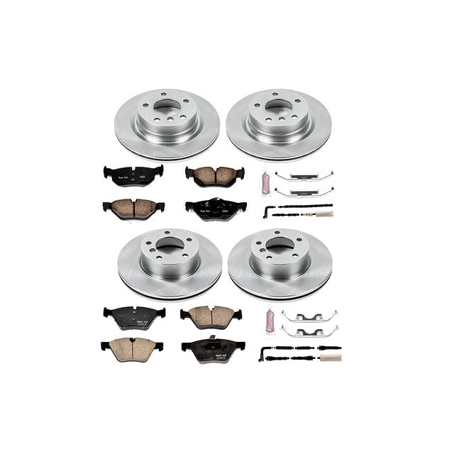 Image of PowerStop Front and Rear Brake Kit for BMW 328i 2007 - Z17 Ceramic Brake Pads & Disc Rotors Replacement, KOE4106