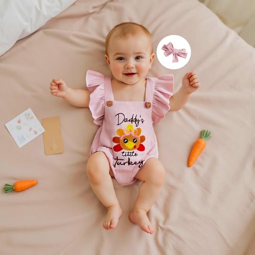 My First Thanksgiving Baby Girl Outfit Mamas Little Turkey Onesie Romper Jumpsuit Newborn Fall Outfits Clothes3