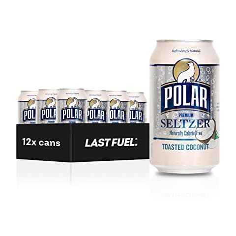 Polar Seltzer Water, Toasted Coconut, 12 fl oz cans, 12 pack - By LastFuel. Cover