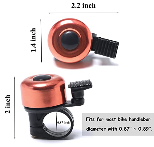 2 Pack Aluminum Bicycle Bells, Loud Cycling Ring Bell Fits Kids Adults Cycle Handle Bar, Red #TOP3