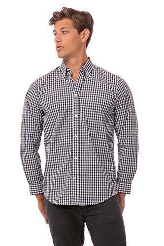 Chef Works Men's Gingham Dress Shirt