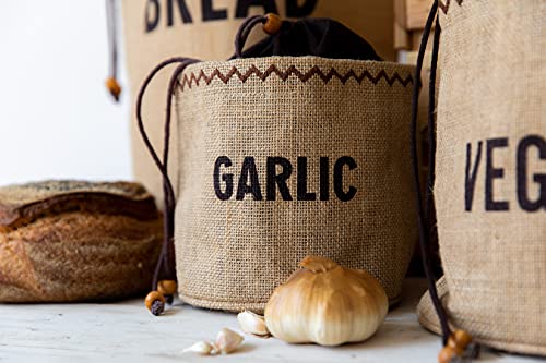 Natural Elements Eco Garlic Storage Bag with Drawstring, Jute / 1% Cotton, Brown - Image 4