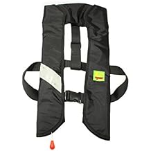 Top Safety Adult Life Jacket with Whistle - Manual Version Inflatable Lifejacket Life Vest Preserver PFD for Boating Fishing Sailing Kayaking Surfing Paddling Swimming - Adjustable Life Saving Vest
