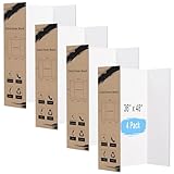 HAUTOCO Dreifach gefaltete Postertafeln, 91,4 x 121,9 cm, 4 Stück, groß, dreifach gefaltet, weiß, gewellter Präsentationskarton für Wissenschaftsmessen, Schulprojekte, Veranstaltungen, Geschäfte