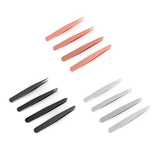 Andoer Conjunto de pinças de sobrancelha 4 unidades de ferramentas de beleza diária para remoção de