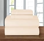 Elegance & Comfort 1500 Thread Count Egyptian Quality Bedding Sheet Sets Queen Deep Pockets Beige