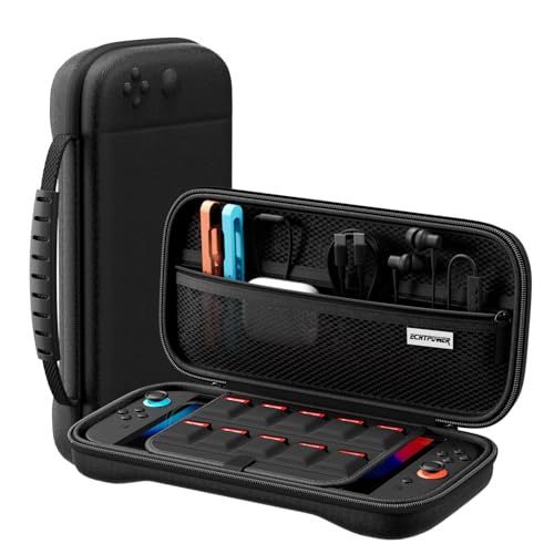 ECHTPower Funda para Switch 2 2025, Estuche Rígido de Nylon con Velcro Seguro, Anticaídas y Liegro, Case para Switch 2 con Interior de Terciopelo- Protege contra Rayaduras, Siempre como Nuevo