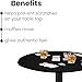 Feltectors Felt Card Game Table Cover for Playing Cards, Poker, Mahjong, Domino, Bridge and Board Game, Elastic Fitted Tablecloth for 36 to 48 Inch Round Tables - Black