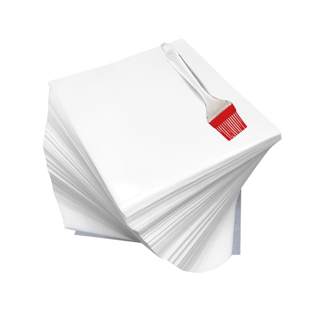 ZEPZY Butter Paper Sheets & Silicone Brush - Non Stick Baking -1
