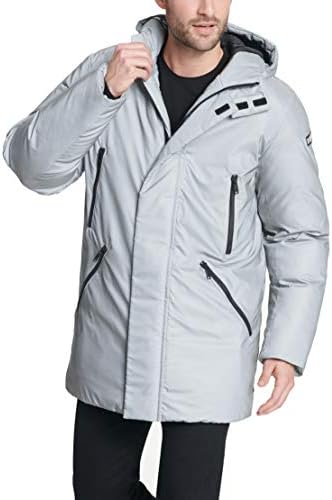 DKNY Men's Water Resistant Hooded Logo 