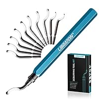 Libraton Sbavatore di Attrezzi Set, Sbavatura Strumento Universale con 11 Pezzi Lame di Ricambio HSS, Manico Lega di Alluminio, Sbavatore a 360&deg; Rotanti per stampante 3D, plastica, acciaio inox