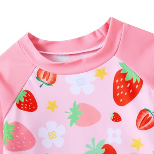 Image of Funnycokid Girls Swimsuit 3 Pieces Long Sleeve Rash Guard Set Tankini Bathing Suits Summer Kids Swimwear 3-10 Years