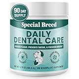 Dog Teeth Cleaning Powder – Natural Dog Dental Powder for Tartar Control, Fresh Breath & Gum Health – Daily Plaque Remover with Zeolite, Brown Algae, Probiotics & Rosemary – 180 Scoops