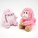 Stelle Monkey Plush Keychain Cute Pink Fuzzy Bag Charm Soft Stuffed Animals Key Chain Accessories Gifts for Girls/Women