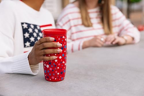 Image of Simple Modern 4th of July Signature Voyager | 16oz Travel Coffee Mug Tumbler with 360 Lid | Gifts Her Him | Ceramic-Lined Insulated Stainless Steel Cold Brew Iced Coffee Cup | Star Speckled Banner