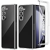 Foluu Clear Case for Samsung Galaxy Z Fold 5 with Front Built-in Screen Protector - Scratch Resistant Hard PC Back Bumper Protective Shockproof Cover for Samsung Galaxy Z Fold5 5G 2023