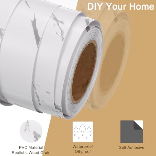 Image of uxcell Wood Grain Tape, 2 inch x33 Ft Self Adhesive Wood Grain Repair Patch for Baseboards, Doors, Floor Repair, Furniture Home Decor Gray Line