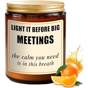 Career Support Candle Gift, 7 oz Orange Scented Soy Candle