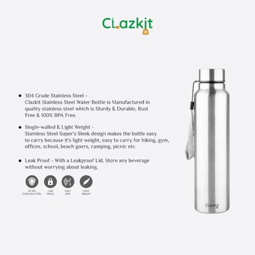 Image of Clazkit Customized Water Bottle Stainless Steel 700ml| Custom Name Engraved Bottle | Name Printed Gift Bottle |Ideal for Office, Birthday, Return Gifts & Corporate Gifting