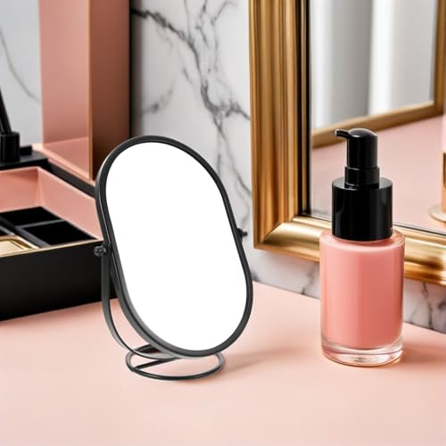 Miroir de Maquillage Rotatif 360 Ovale Design Vintage Compact