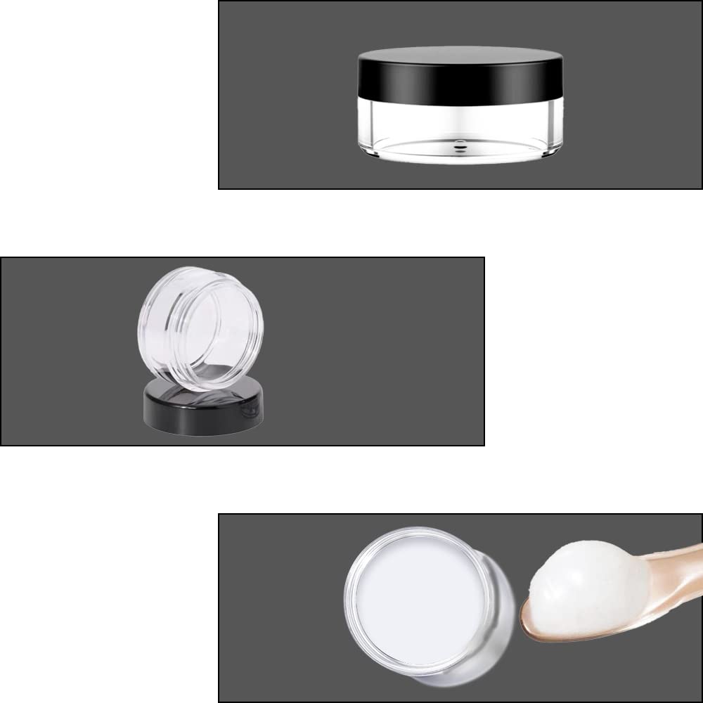 Contenitori Cosmetici, 4 Pcs 5g Trasparente Contenitori da Viaggio, Vasetti Plastica, Contenitore Cosmetico Barattoli Plastica Trasparente, per Crema Balsamo Labbra Campione