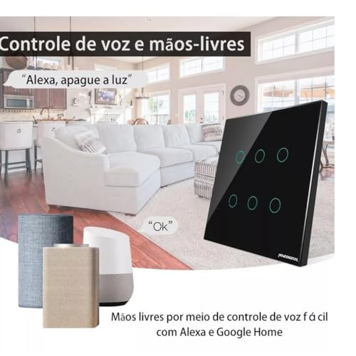 Interruptor Touch de ZigBee 6 Botões