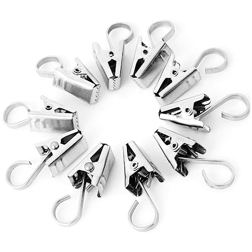 ULTECHNOVO 30 Piezas Clips de Cortina Inoxidable con Ganchos para Cortinas y Draperías Fáciles de Instalar y Desmontar para Hogar Oficinas y Clínicas
