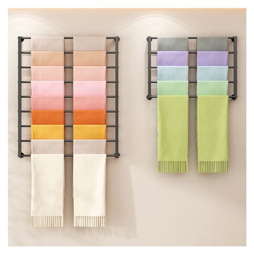 Présentoir de foulards mural en métal noir 120 cm pour boutique et magasin de vêtements