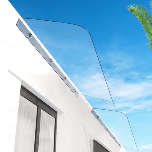 Toldo para puerta delantera, impermeable, de policarbonato transparente, para porche, ventana, 40 x 160 cm