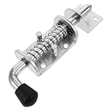 MAGICLULU Federriegel aus Verzinktem Eisen mit Schnellverschluss und Federmechanismus für Lagerhäuser und Keller in Silber