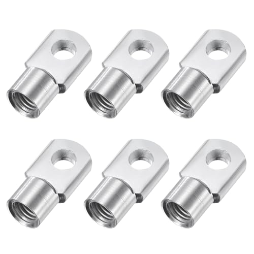 QUARKZMAN Gasdruckfeder Stoßdämpfer M8 Gelenkverbinder mit Innengewinde Stahl Silberfarben, 6 Stück