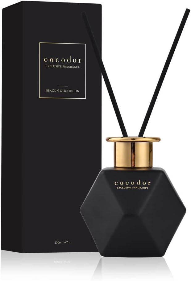 COCODOR Black Golden Reed Diffuser Caffeine 6.7oz 200ml Home Decor & Office Decor Fragrances & Gifts Aromatherapy Mothers Day