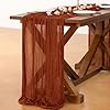 Socomi Thanksgiving Fall Table Runner Terracotta Cheesecloth Gauze Burnt Orange Boho Rustic Farmhouse 120 inch 10FT Cheese Cloth Runner for Wedding Party Baby Shower Home Decor Holiday Decorations #3