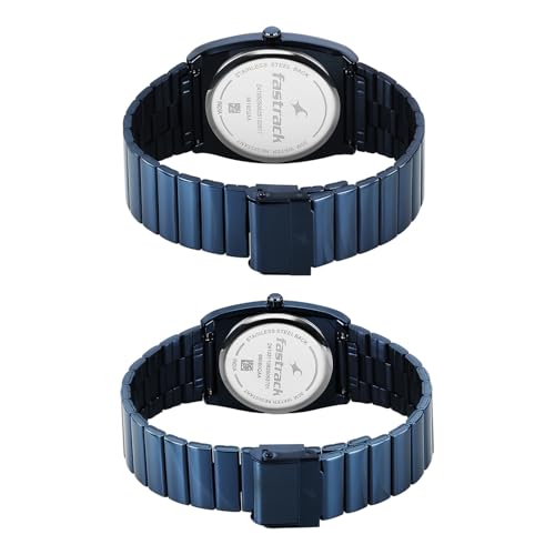Image of Fastrack Mixmatched 5.0 Quartz Analog with Blue Dial Blue Stainless Steel Strap Watch for Couple - 3819268060QM01