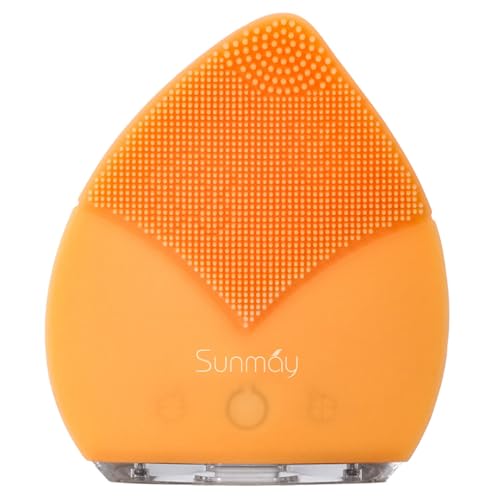 SUNMAY Leaf Cepillo Facial de Silicona y Masajeador Facial (Naranja)