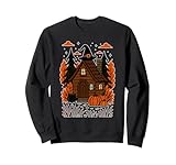 witch cabin forest pumpkins cozy night halloween