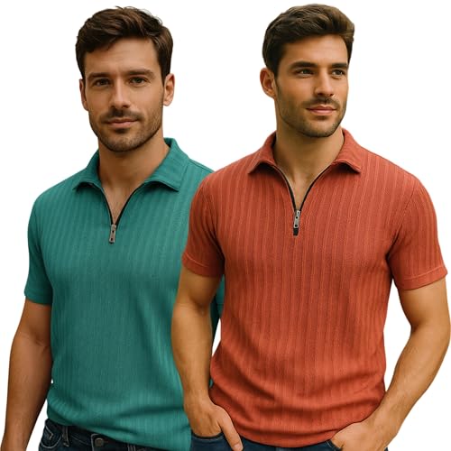 Image of Preneum Men's Polo T‑Shirt | Comfortable Rich Polycotton, Band Collar, Regular Fit | Stylish & Premium All Day Wear (Available in Plus Sizes)