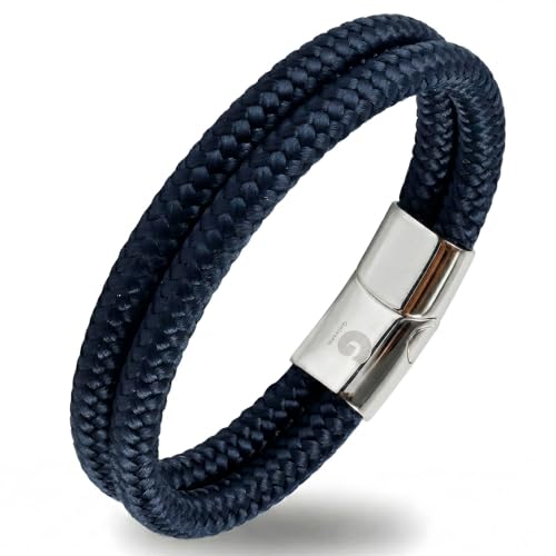 Pulsera Cuerda Hombres Mujeres | Pulseras de cuerda naval Galeara con Cierre Magnético, Material