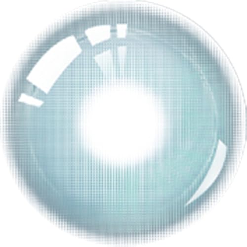 1 Paar Blau Monatslinsen Mit Stärke. 1-Month Kontaktlinsen ’Nebliger blauer Kristall’, leicht einzusetzend - Topqualität für Cosplays, Fasching, Karneval und Halloween (0.0 Dioptrien)