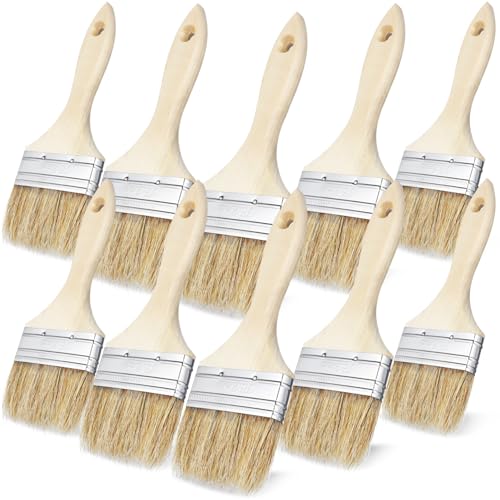 Veemoon 10pièces Set De Pinceaux pour Peinture Et Barbecue Pinceaux Épais Poils De Sanglier pour Application Huile Et Grillage Brosse Ergonomique à pour Cuisine Et Art