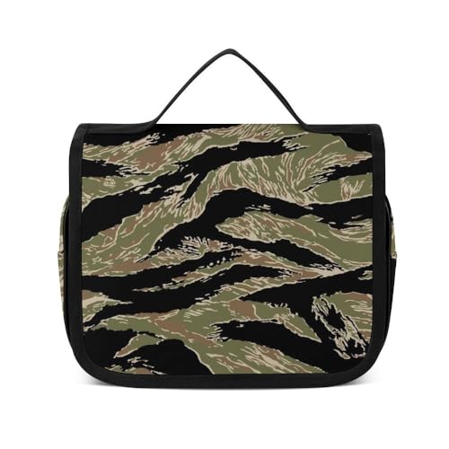 MHYRAC Beauty case da appendere, per viaggi, affari, vacanze, Tiger Stripe Camo, 22.5x18.5cm